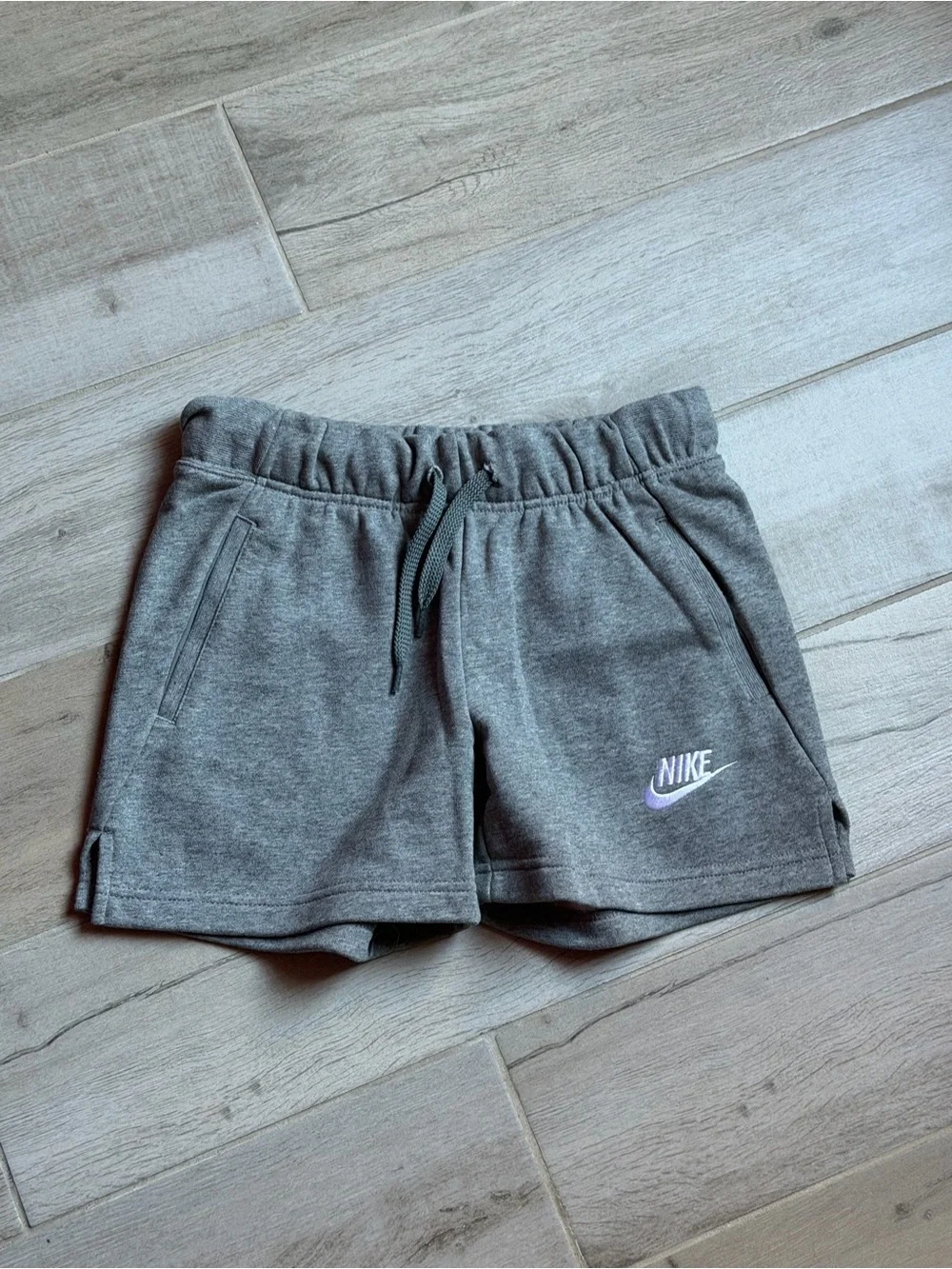Nike Women’s Gray Athletic Drawstring Shorts with Logo